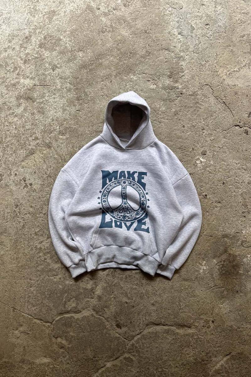 Make Love Gri Melanj Oversize Boxy Fit Hoodie - SOLDOUT