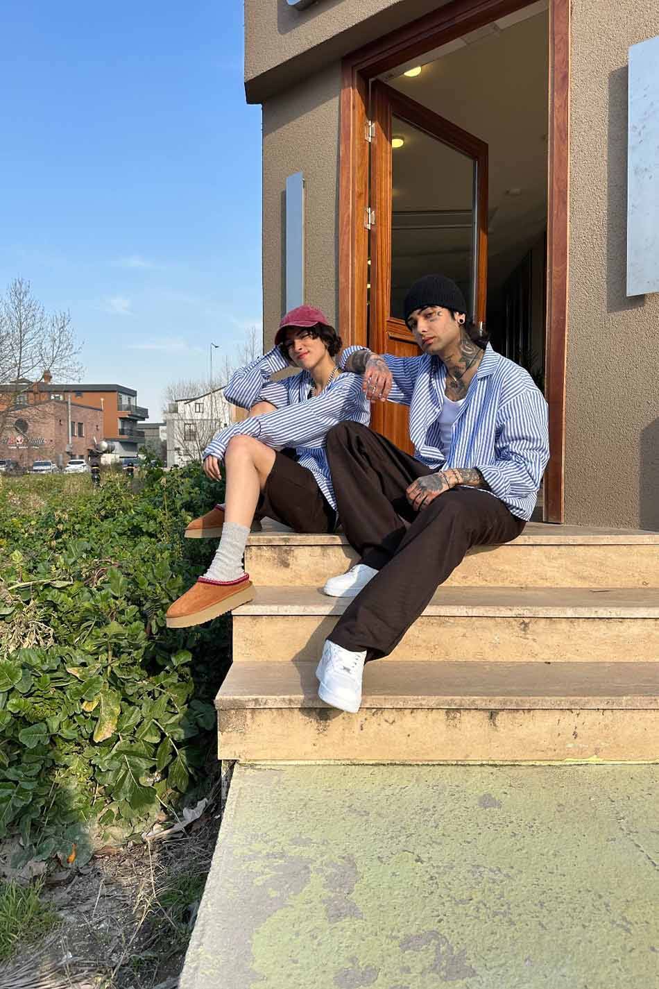 Mavi Çizgili Old Money Oversize Gömlek - SOLDOUT