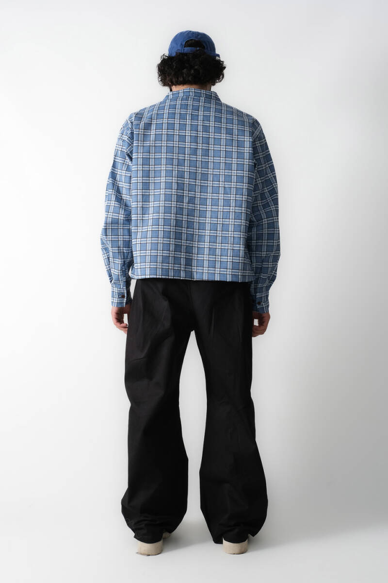 Mavi Ekoseli Oversize Gömlek - 4