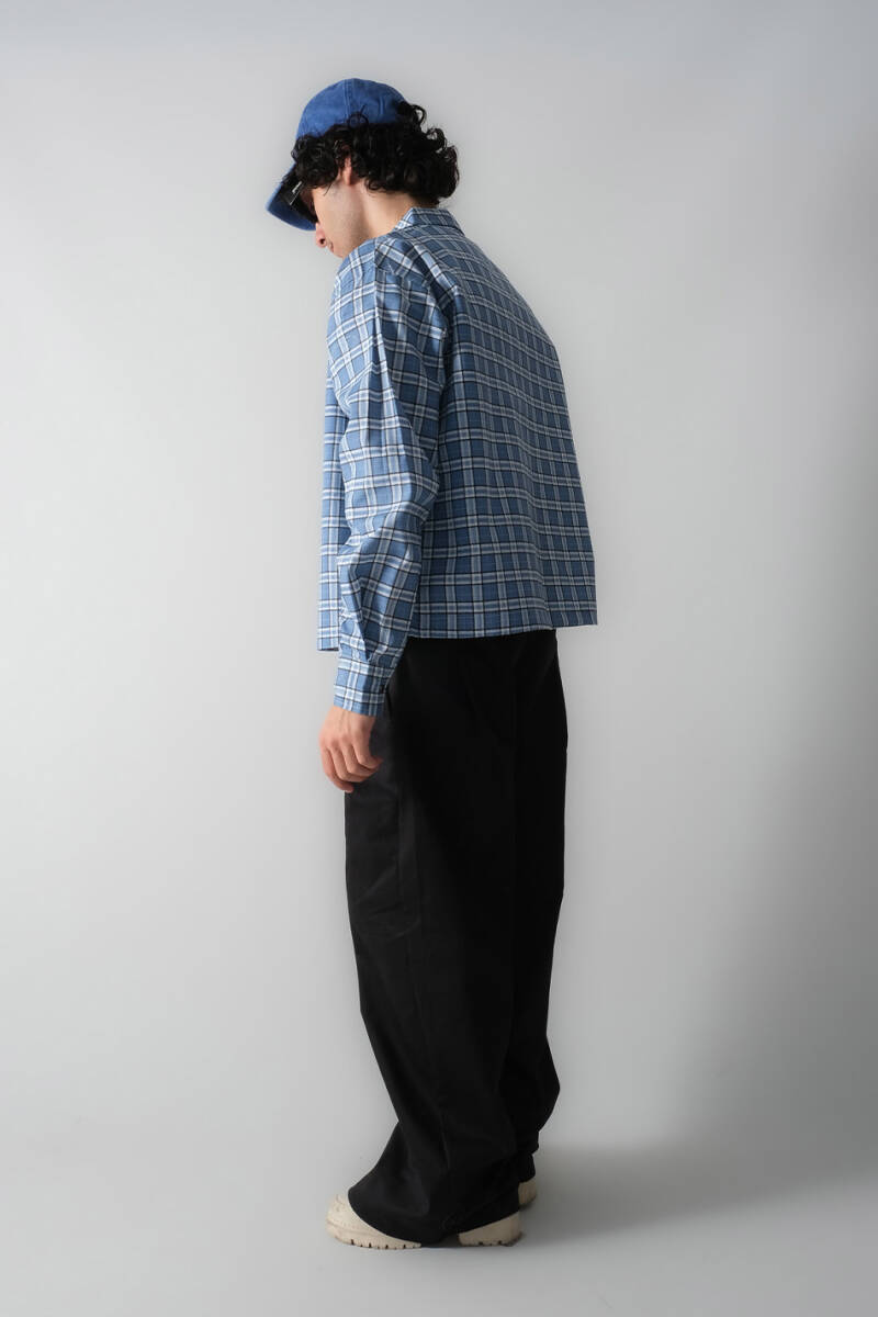 Mavi Ekoseli Oversize Gömlek - 7