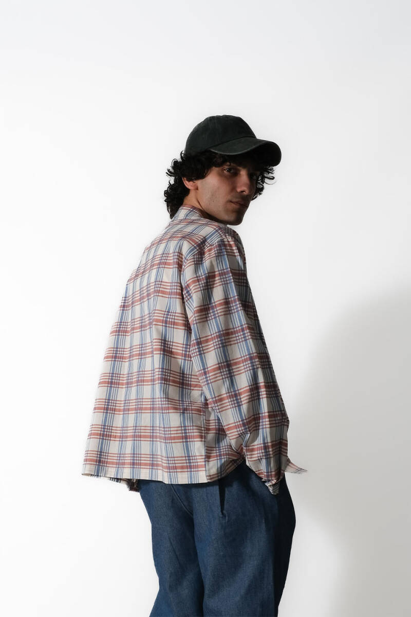 Mavi - Kırmızı Ekose Oversize Gömlek - 3