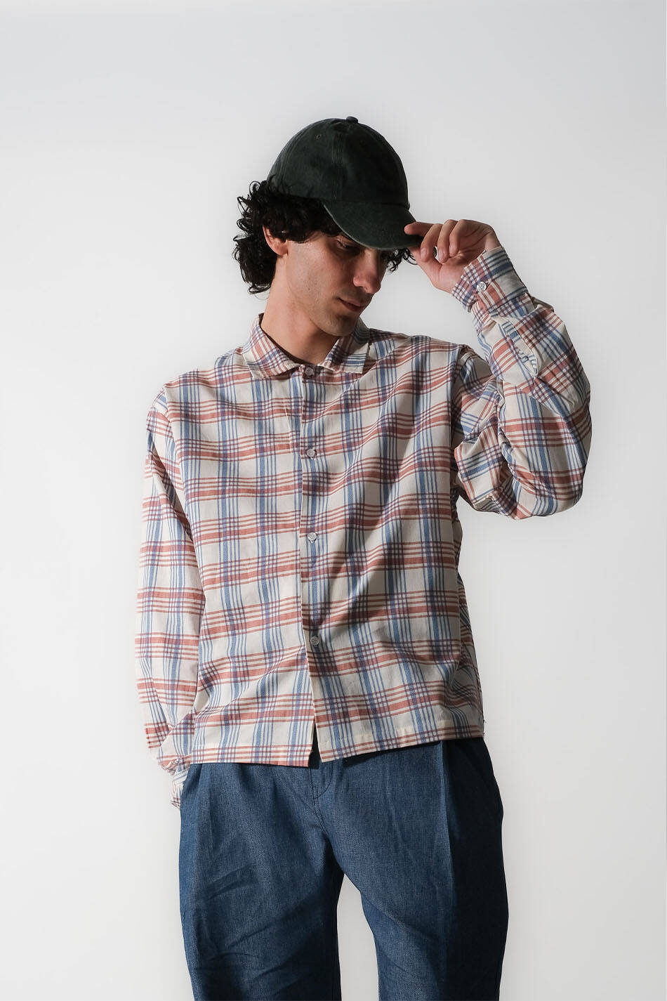 Mavi - Kırmızı Ekose Oversize Gömlek - SOLDOUT