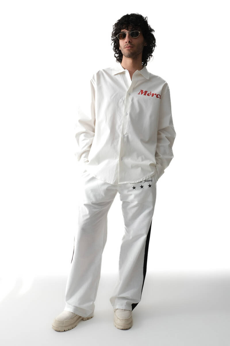 Merci Ekru Essential Oversize Gömlek - 2