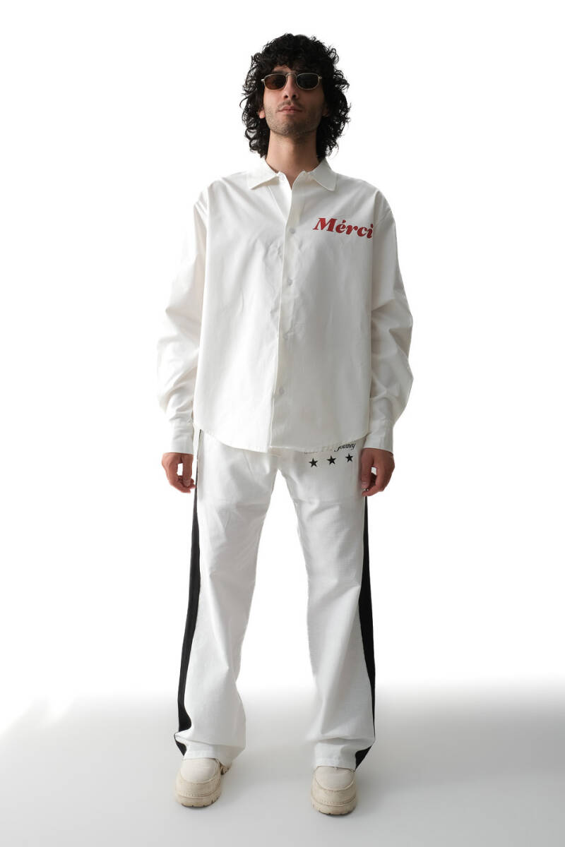 Merci Ekru Essential Oversize Gömlek - 3