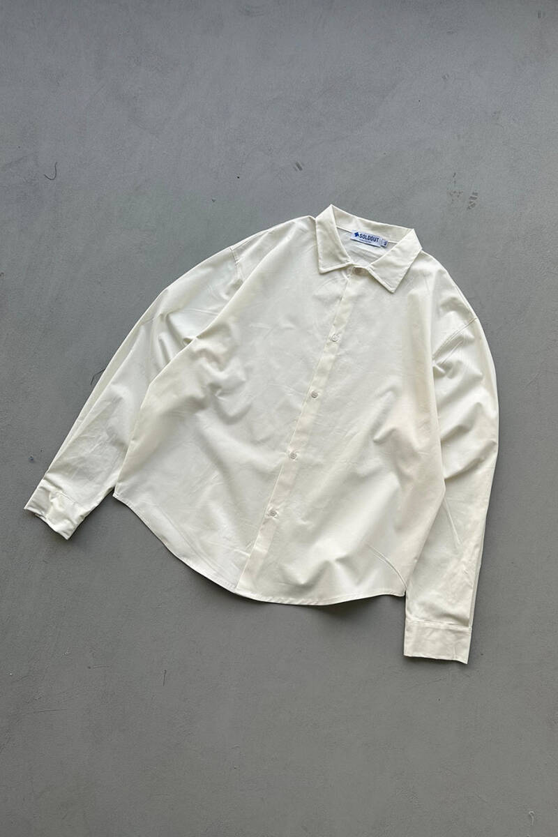 Merci Ekru Essential Oversize Gömlek - 4