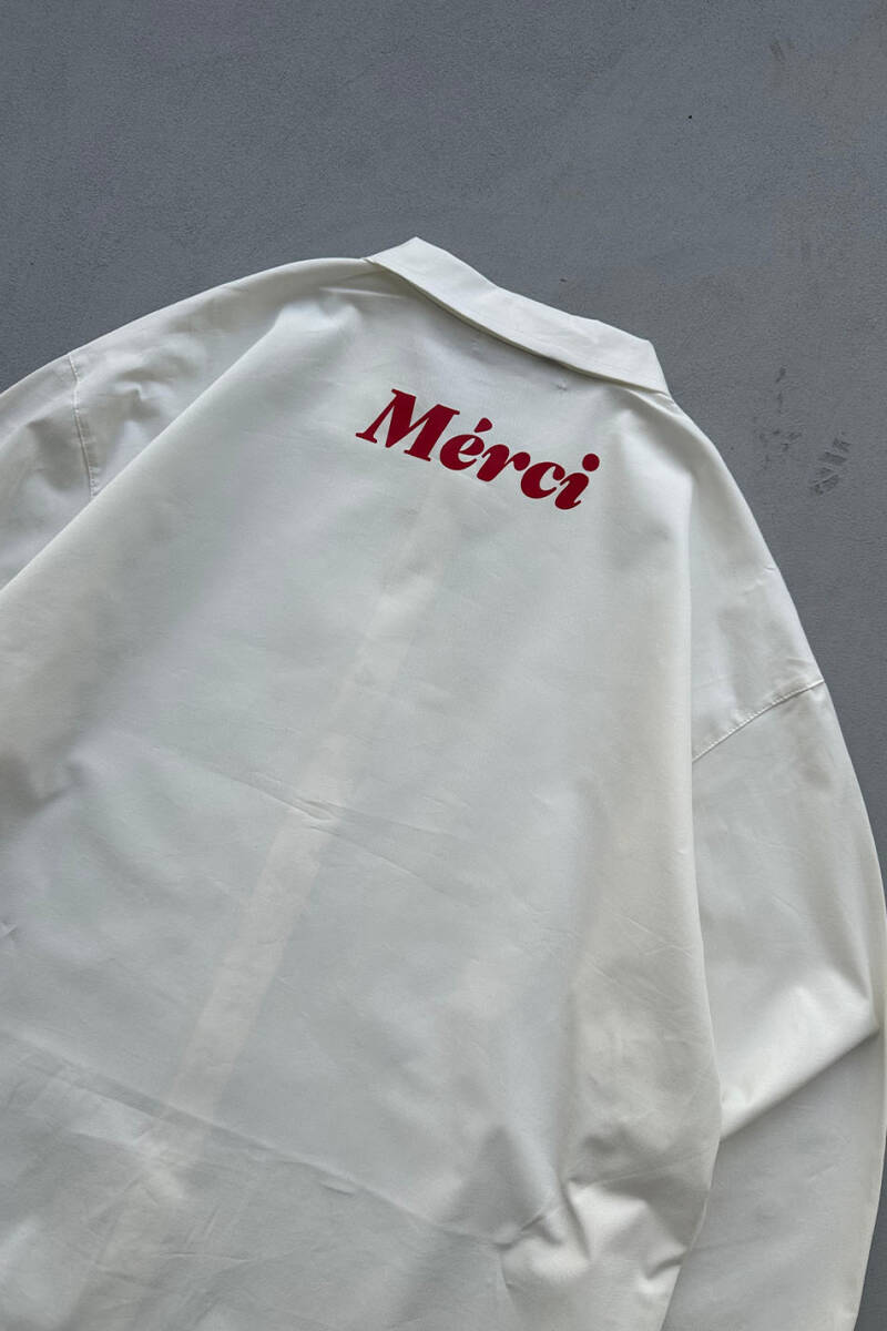 Merci Ekru Essential Oversize Gömlek - 2