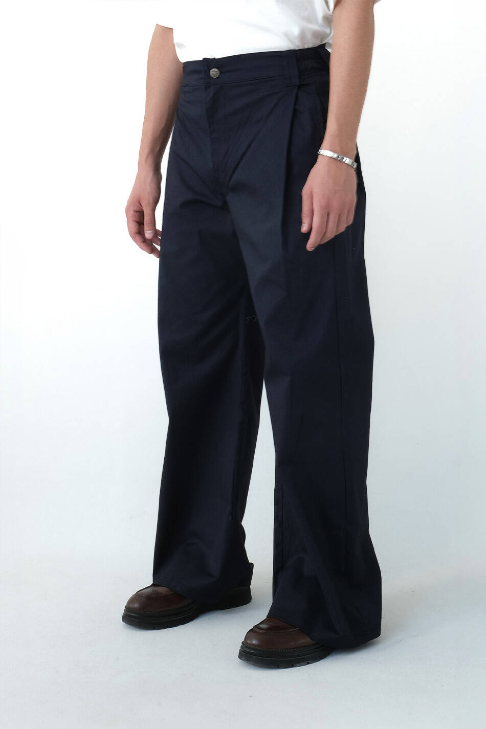 Mikro Çizgili Çift Pileli Baggy Pantolon - SOLDOUT