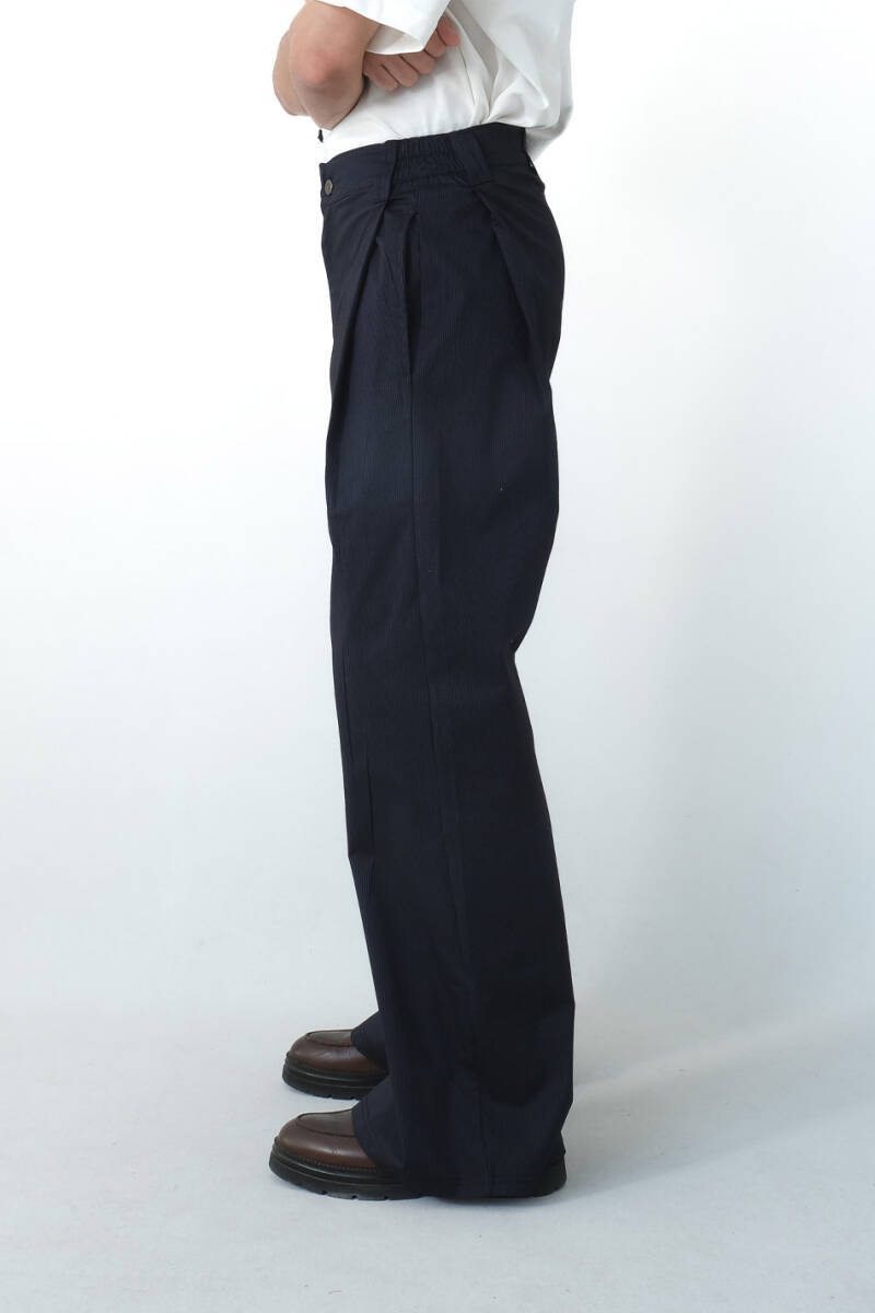 Mikro Çizgili Çift Pileli Baggy Pantolon - 5