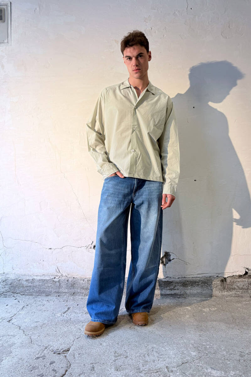 Mint Gri Oversize Gömlek - SOLDOUT