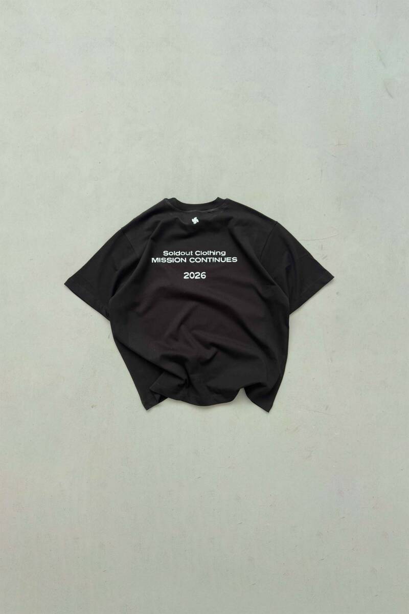 Mission Continues Siyah Oversize Tişört - SOLDOUT