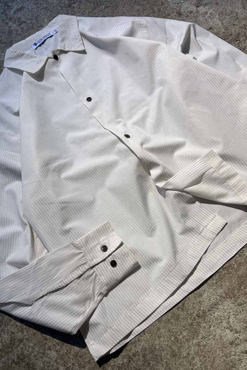 Mor Çizgili Oversize Gömlek - 3