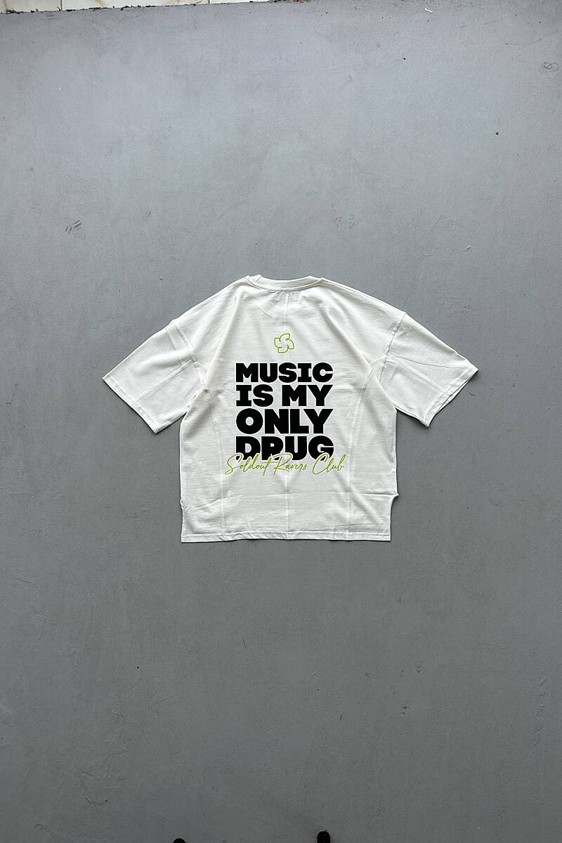 Music is Only My Drug Heavyweight Oversize Tişört - SOLDOUT