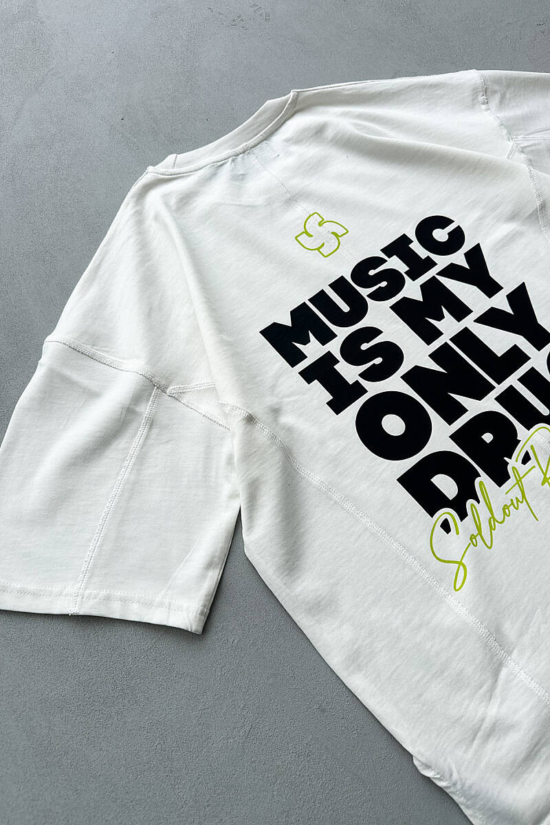 Music is Only My Drug Heavyweight Oversize Tişört - 4