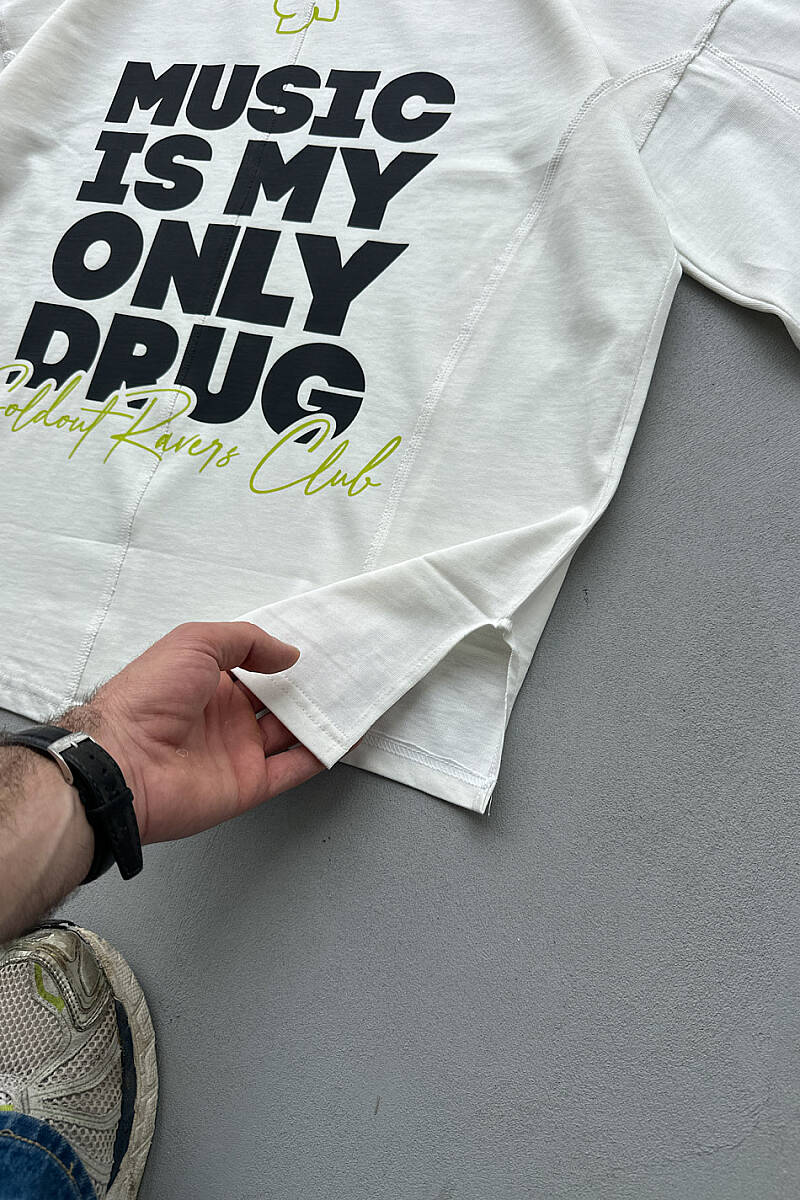 Music is Only My Drug Heavyweight Oversize Tişört - 7