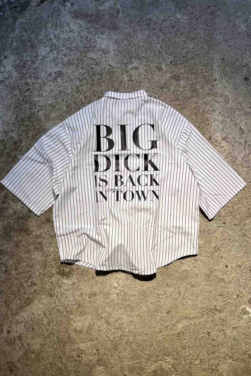  Big Dick İnce Siyah Çizgili Yarım Kol Oversize Gömlek - SOLDOUT
