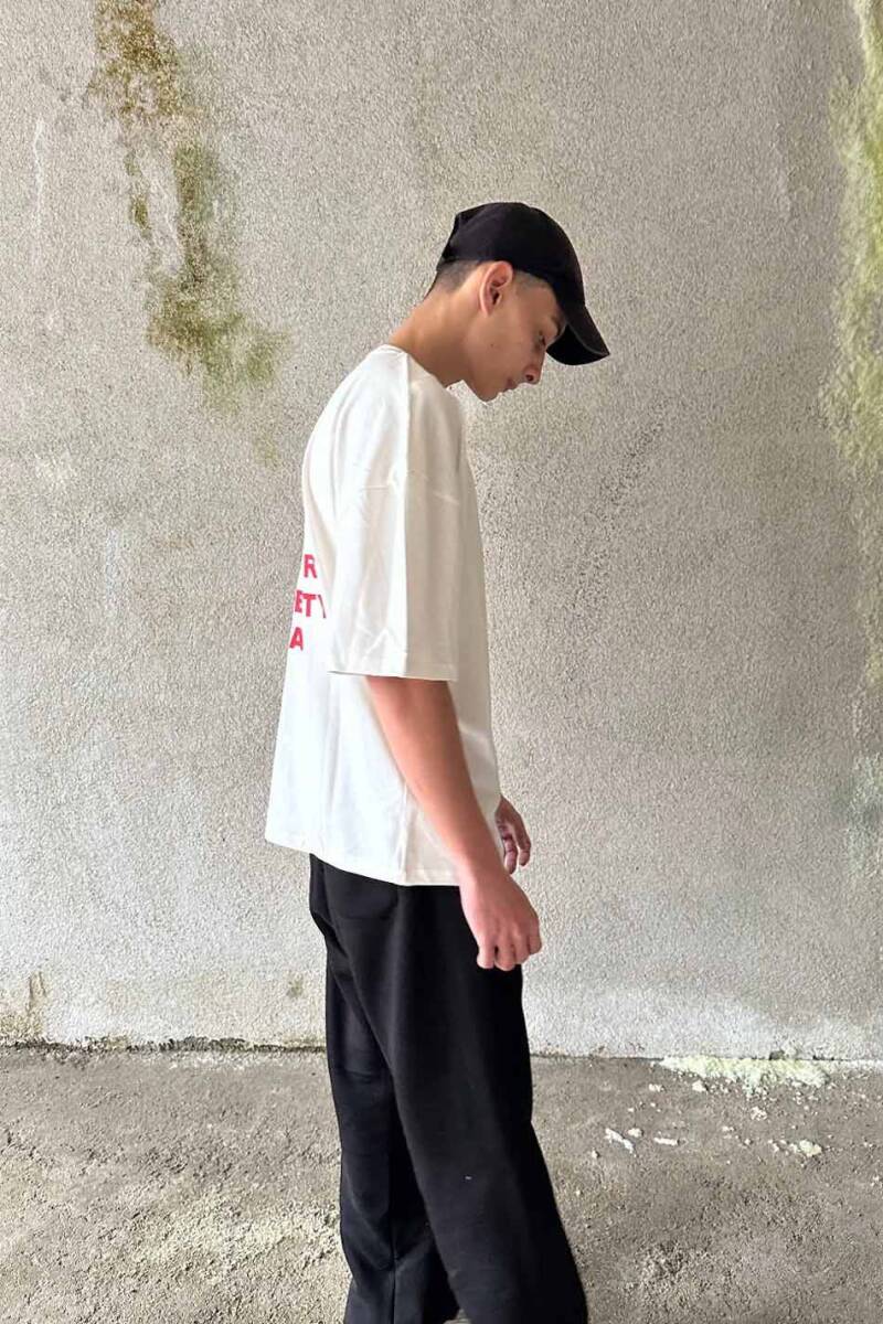 Nobody Cares Baskılı Oversize Tişört - 3