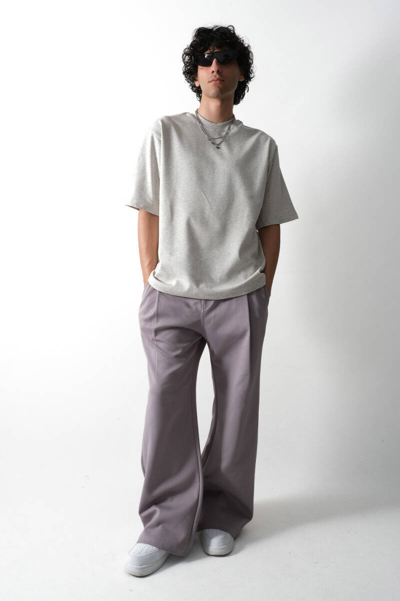 Nobody Cares Gri Melanj Heavyweight Oversize Tişört - 6