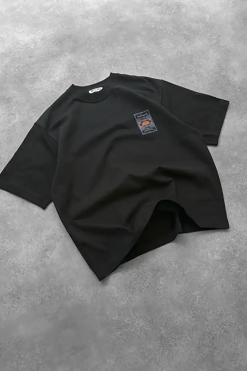 Önü Arap Çarşaf Baskılı Oversize T-Shirt - SOLDOUT (1)