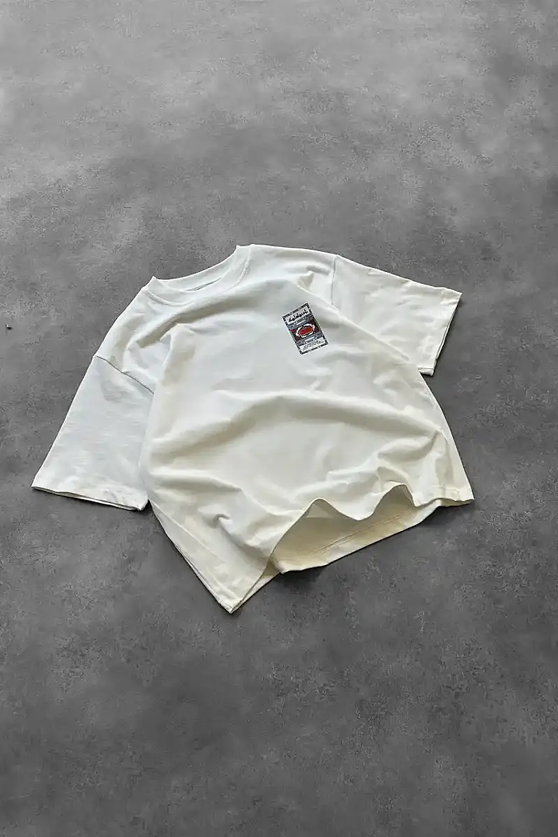 Önü Arap Çarşaf Baskılı Oversize T-Shirt - 3