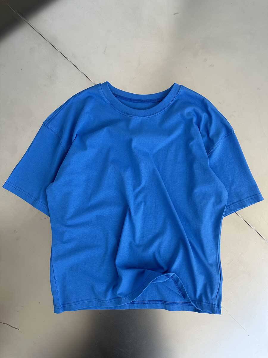 Oversize Basic Mavi Tişört - 8