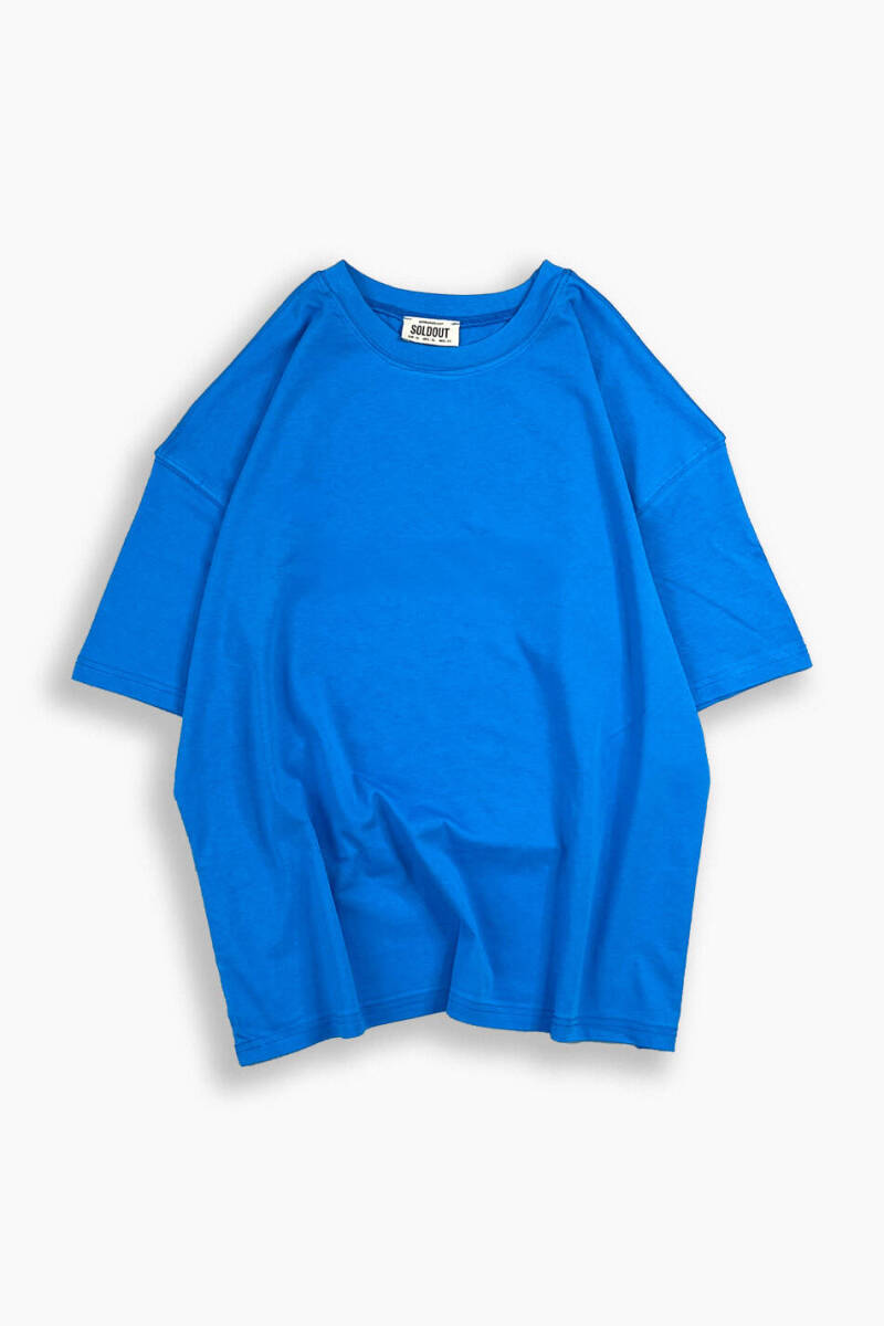 Oversize Basic Mavi Tişört 