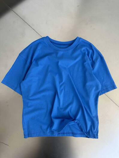 Oversize Basic Mavi Tişört - 8