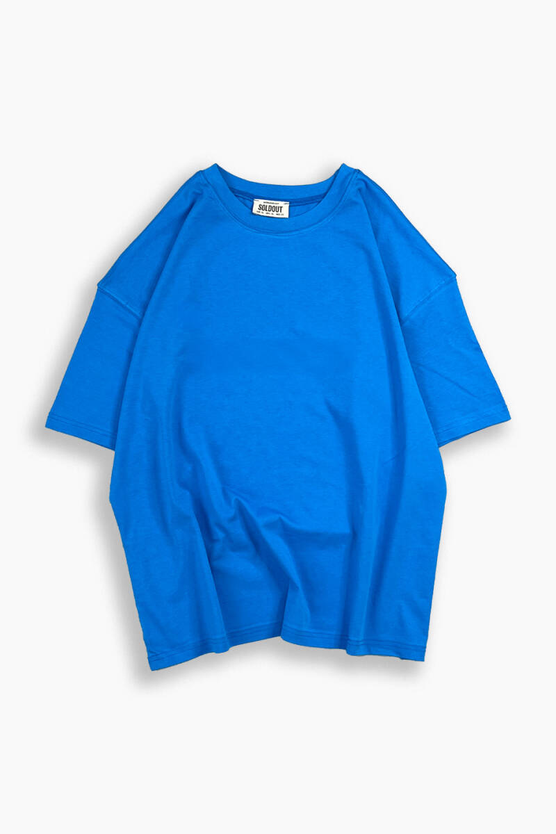 Oversize Basic Mavi Tişört 