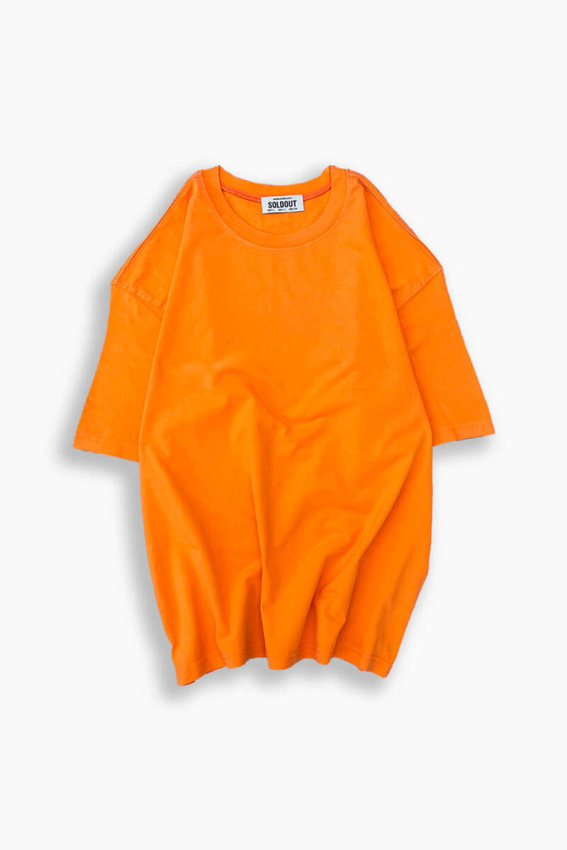 Oversize Basic Turuncu Tişört - 1