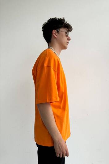Oversize Basic Turuncu Tişört - 9