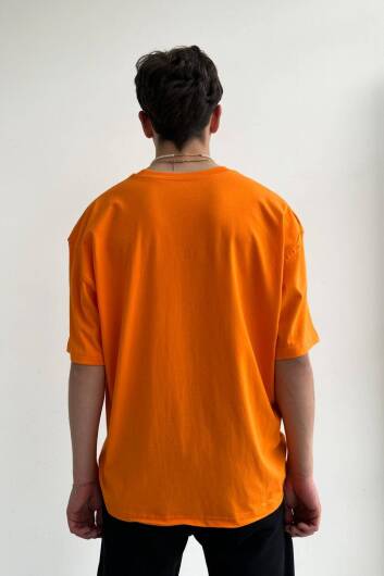 Oversize Basic Turuncu Tişört - 10