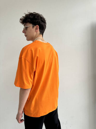 Oversize Basic Turuncu Tişört - 11