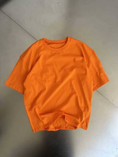 Oversize Basic Turuncu Tişört - 5