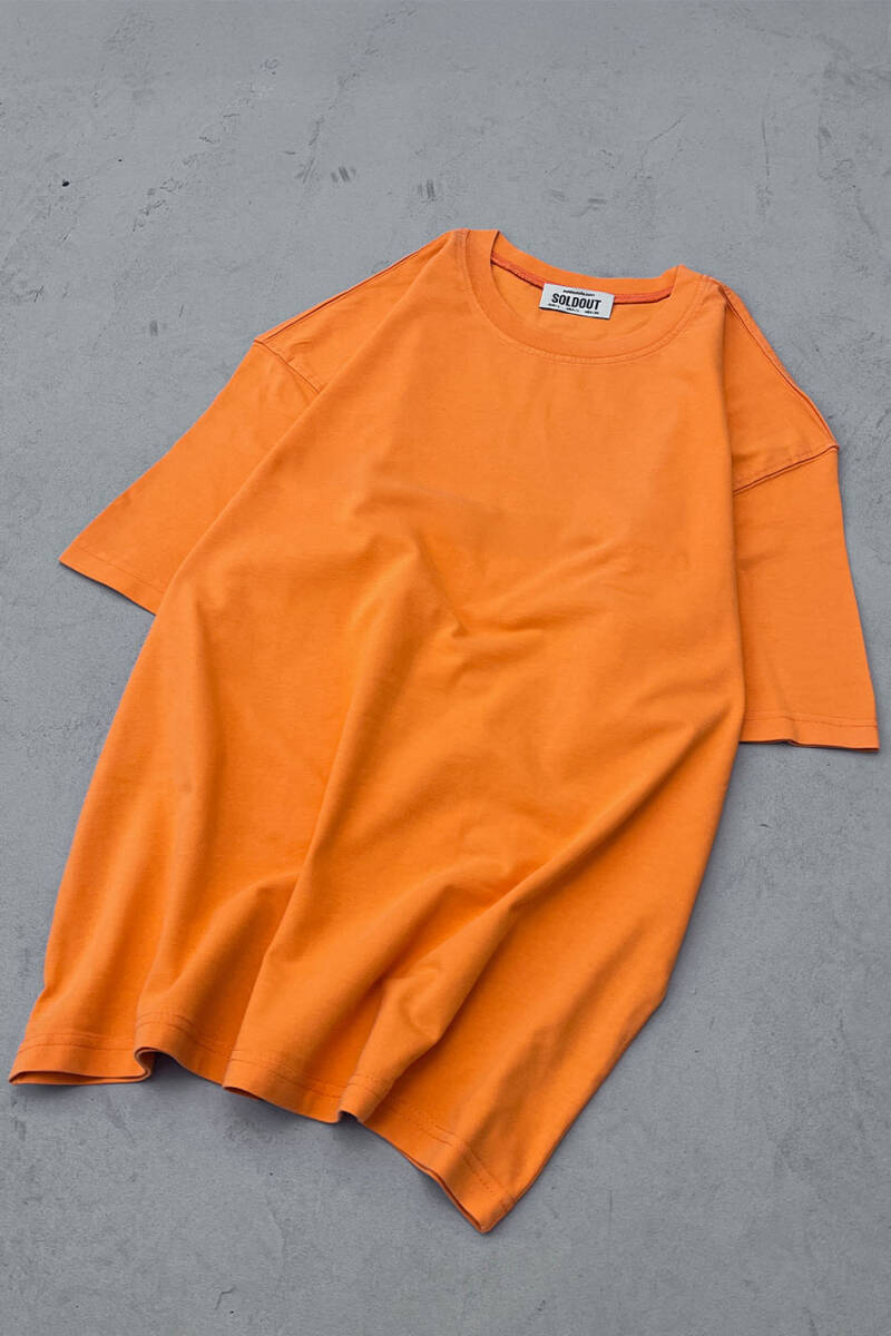 Oversize Basic Turuncu Tişört - 2