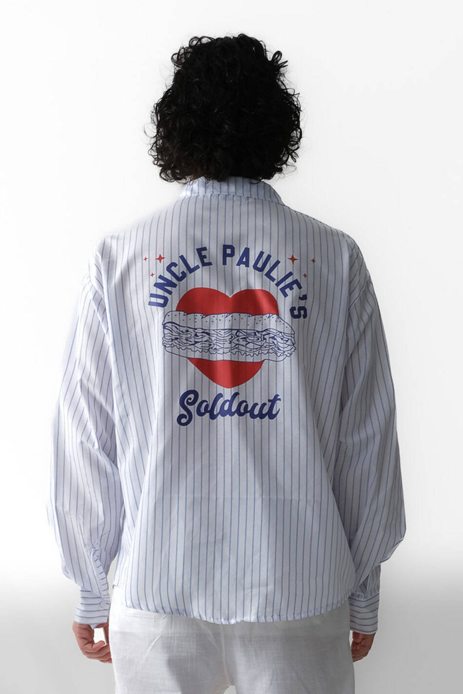 Paulie İnce Lacivert Çizgili Oversize Gömlek - SOLDOUT