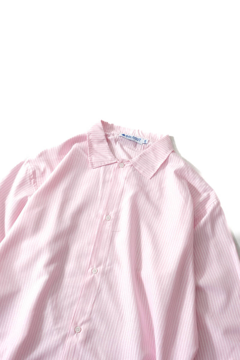  Pembe Çizgili Essential Oversize Gömlek - 2