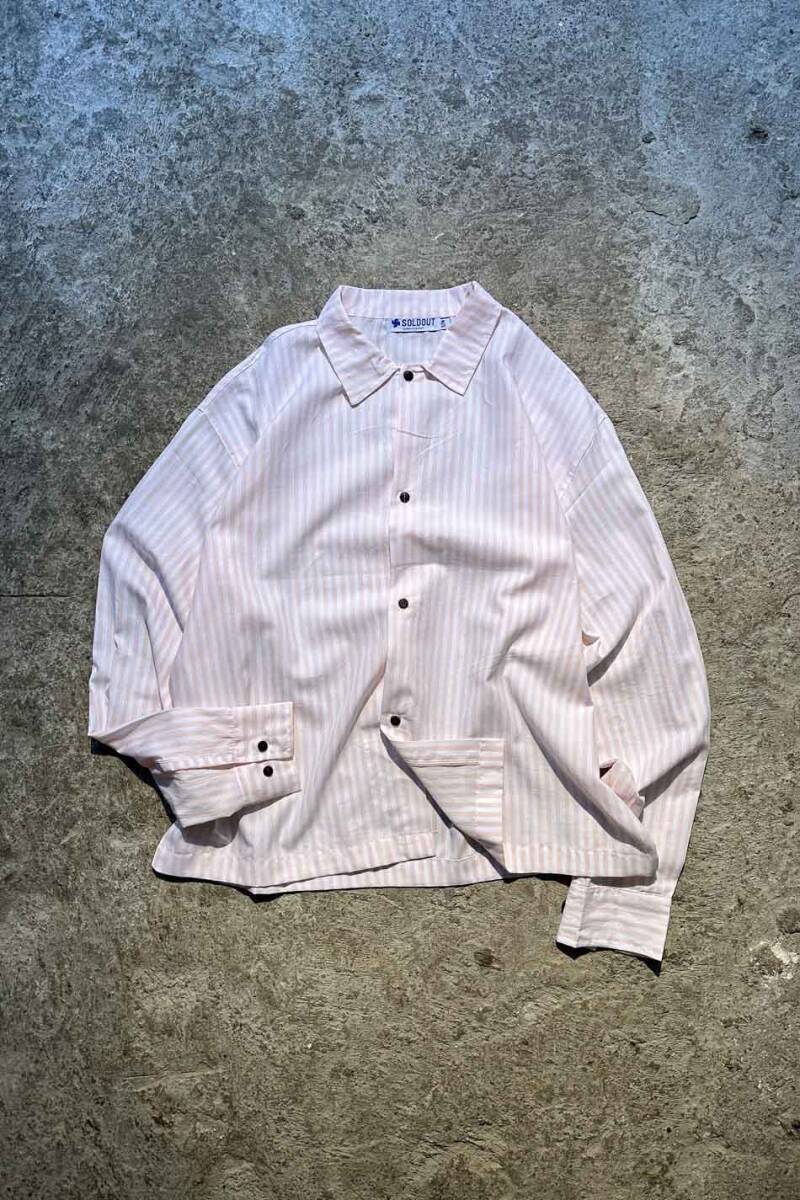 Pembe Çizgili Oversize Gömlek - SOLDOUT