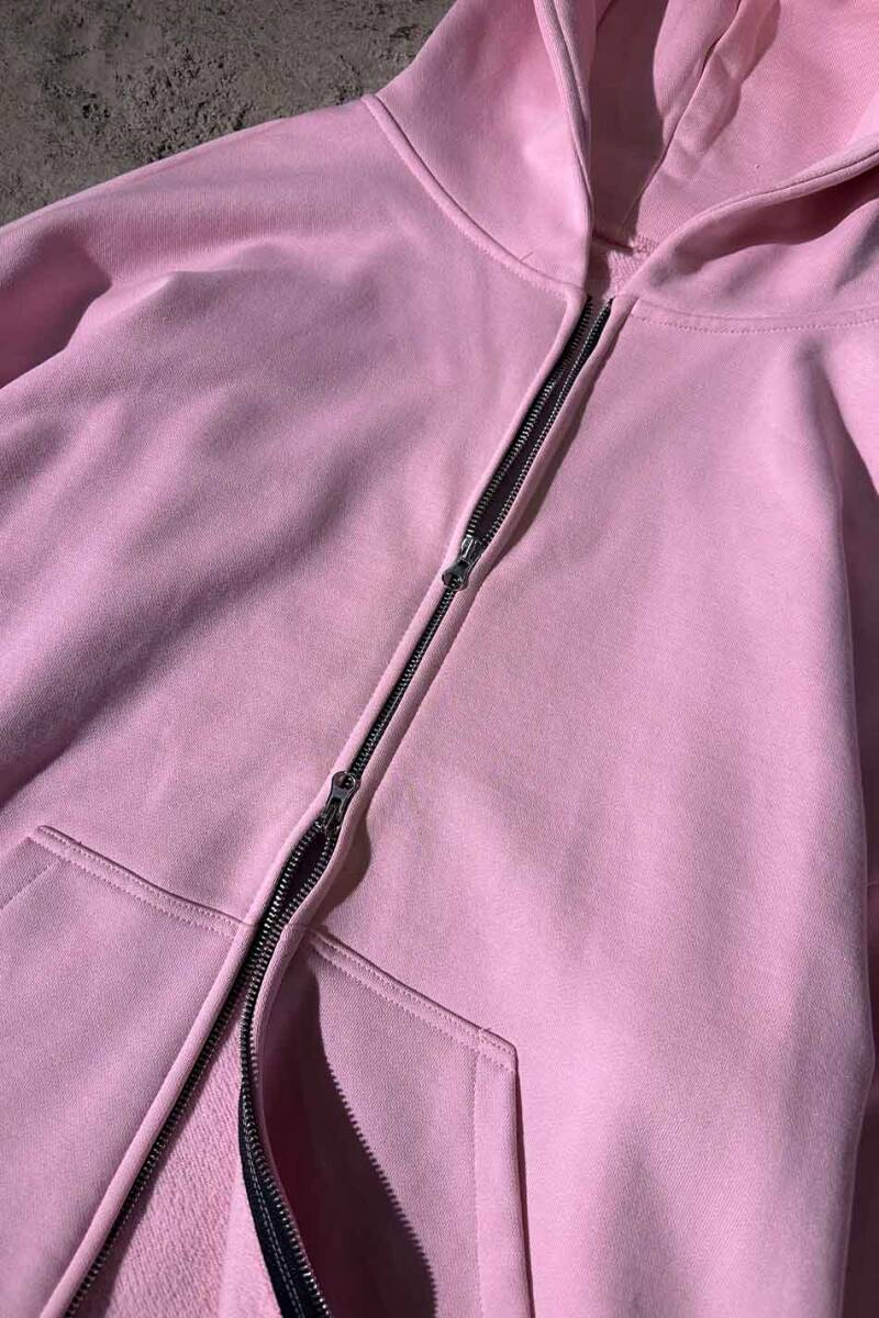 Pembe Heavyweight Oversize Boxy Fit Zip Hoodie - 3