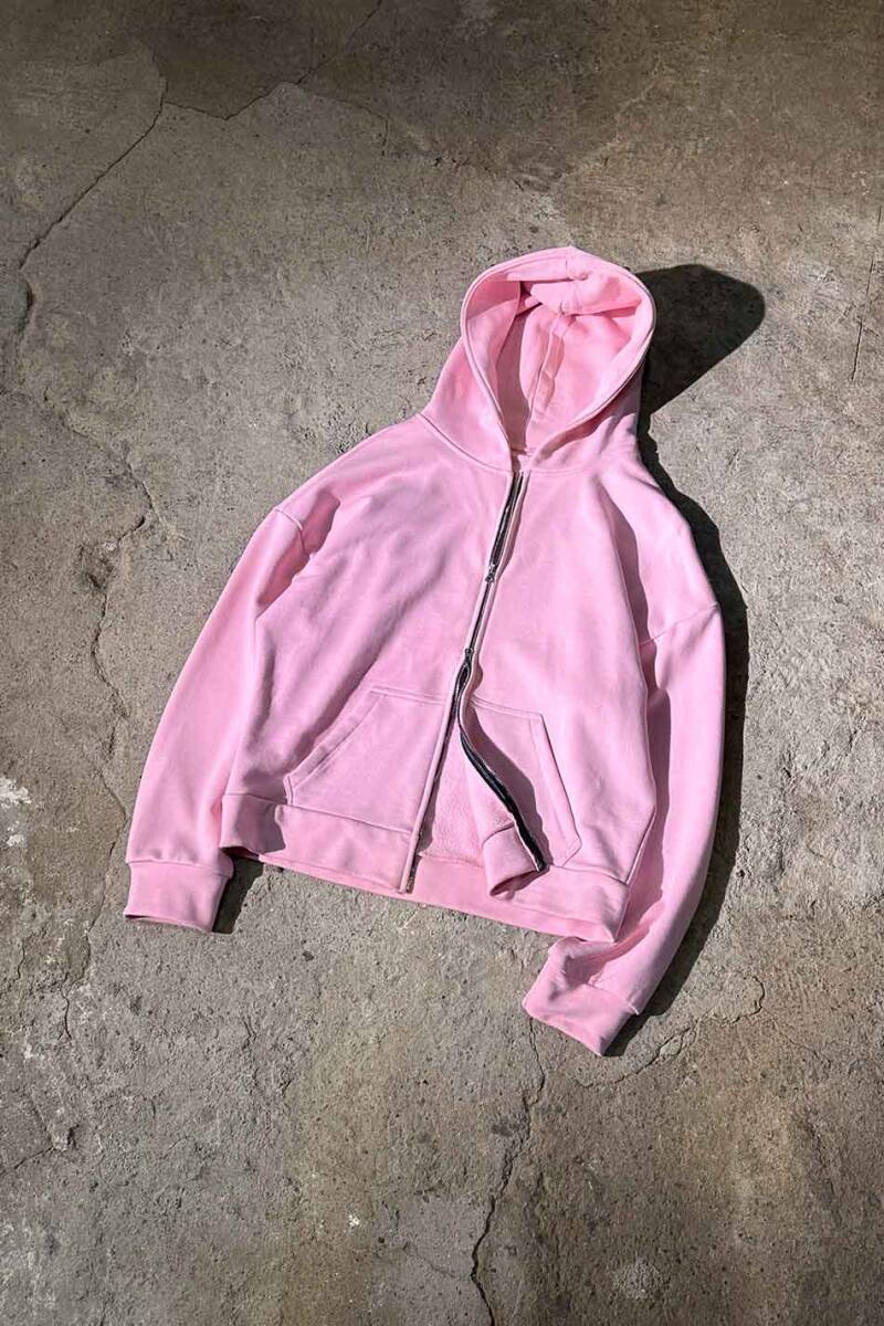 Pembe Heavyweight Oversize Boxy Fit Zip Hoodie - 2