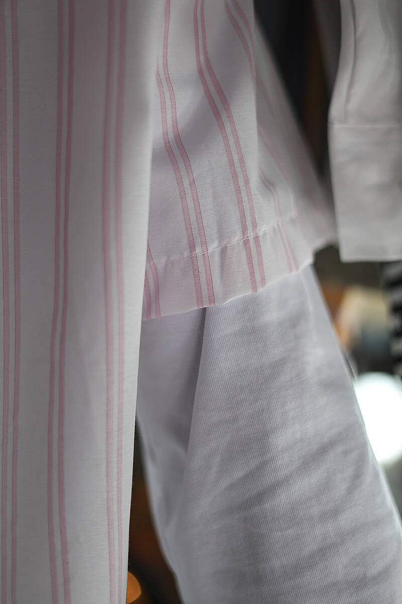  Pembe Çizgili Boxy Fit Layered Gömlek - 3