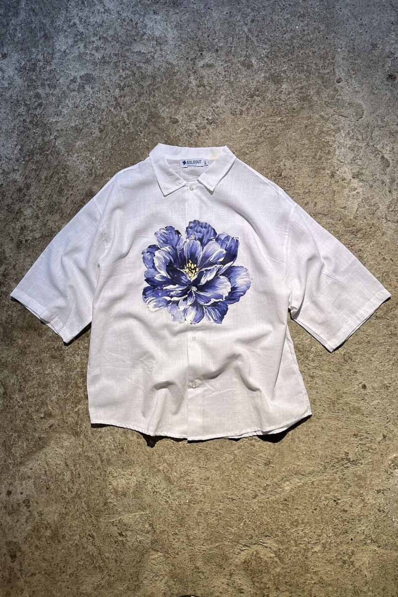 Peony Beyaz Oversize %100 Pamuk Yarım Kol İnce Gömlek - SOLDOUT