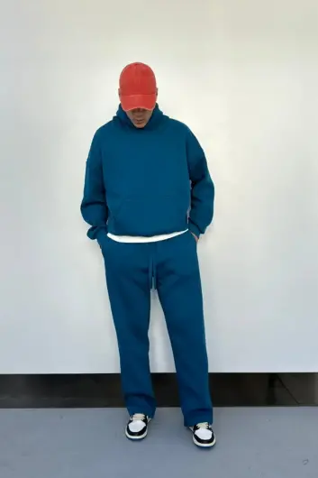 Petrol Mavi Baggy Eşofman 