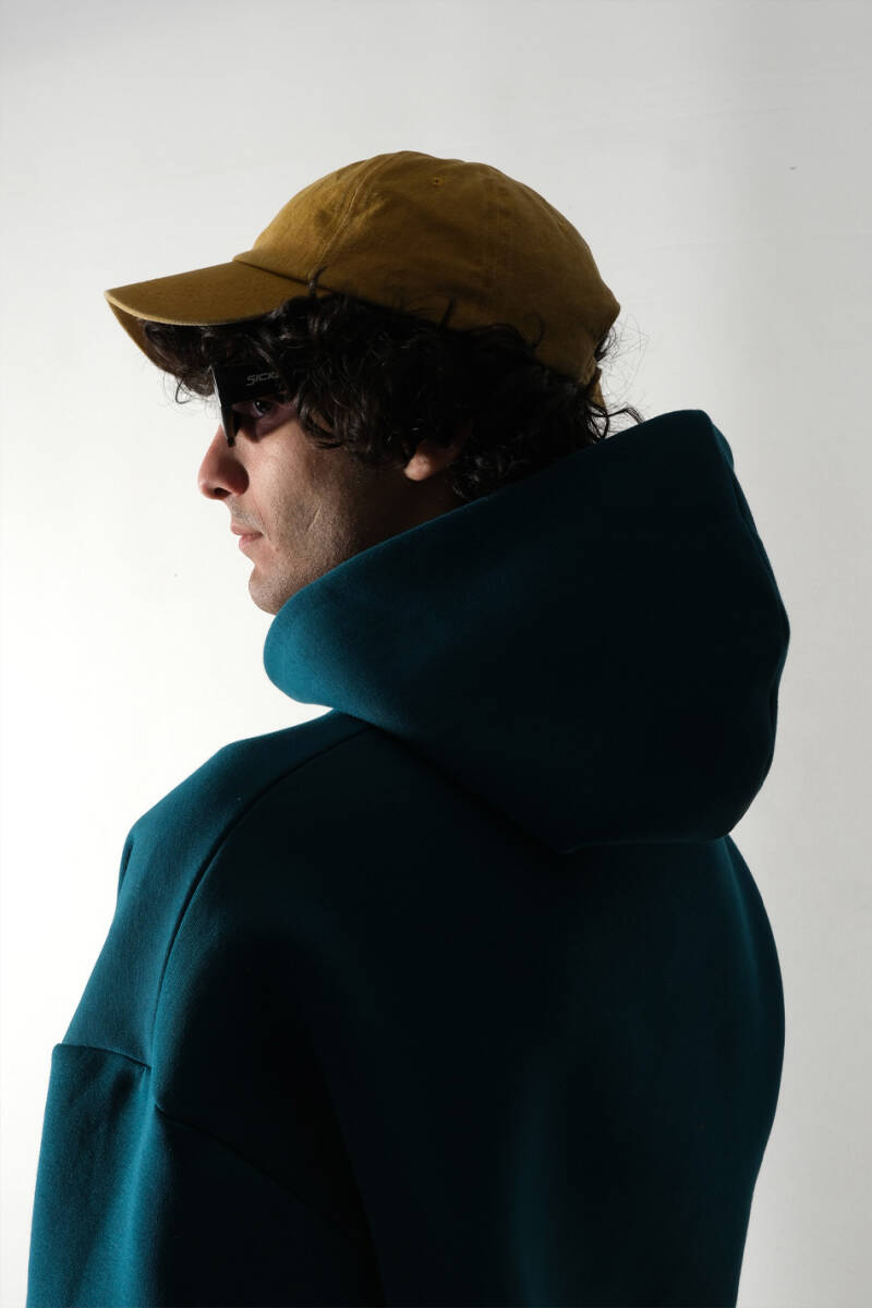 Petrol Mavi Oversize Boxy Fit Hoodie - SOLDOUT (1)
