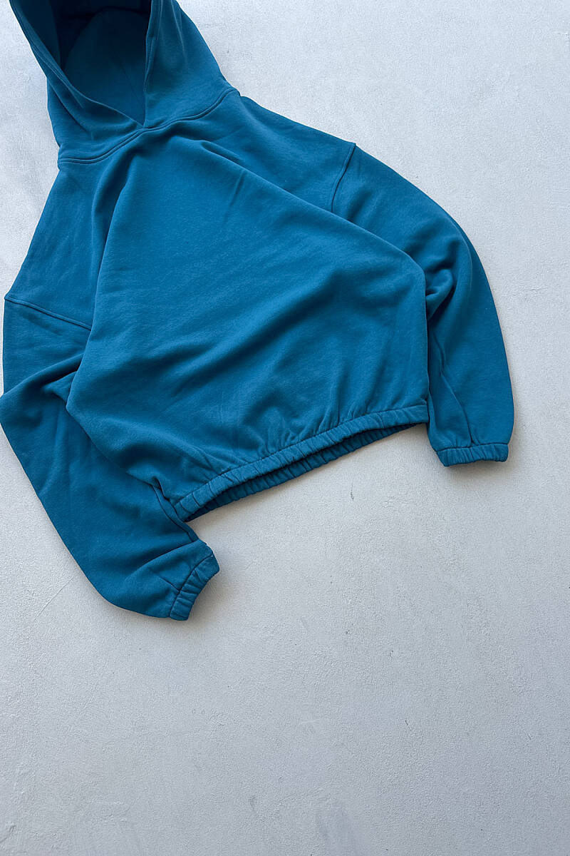 Petrol Mavi Oversize Boxy Fit Hoodie - SOLDOUT (1)