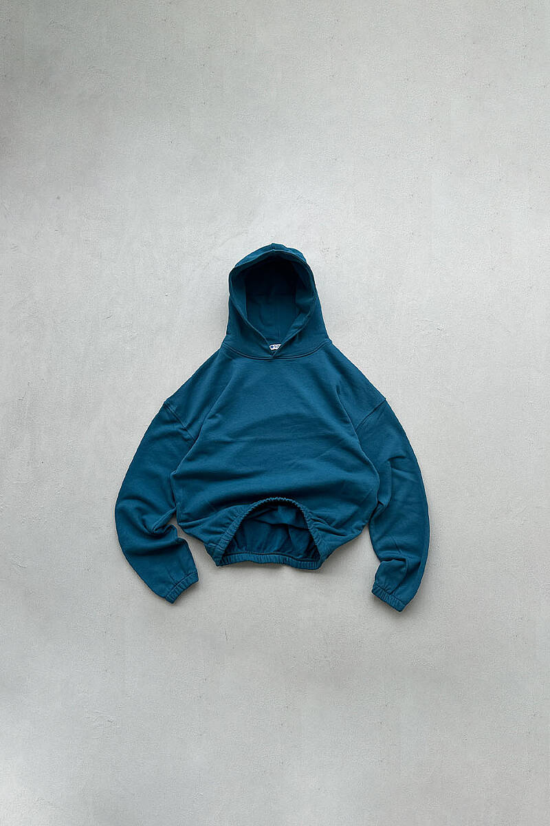 Petrol Mavi Oversize Boxy Fit Hoodie - SOLDOUT