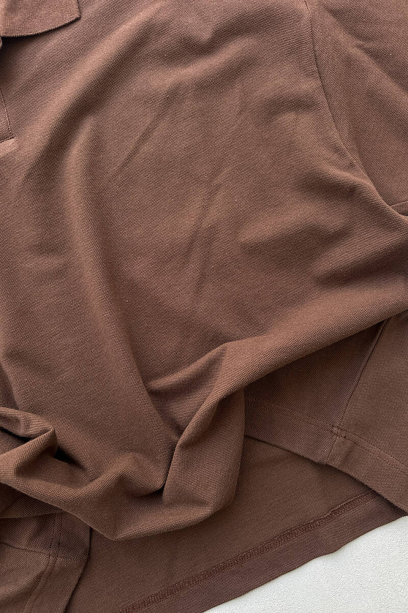 Polo Yaka Boxy Fit Crop Tişört - 4