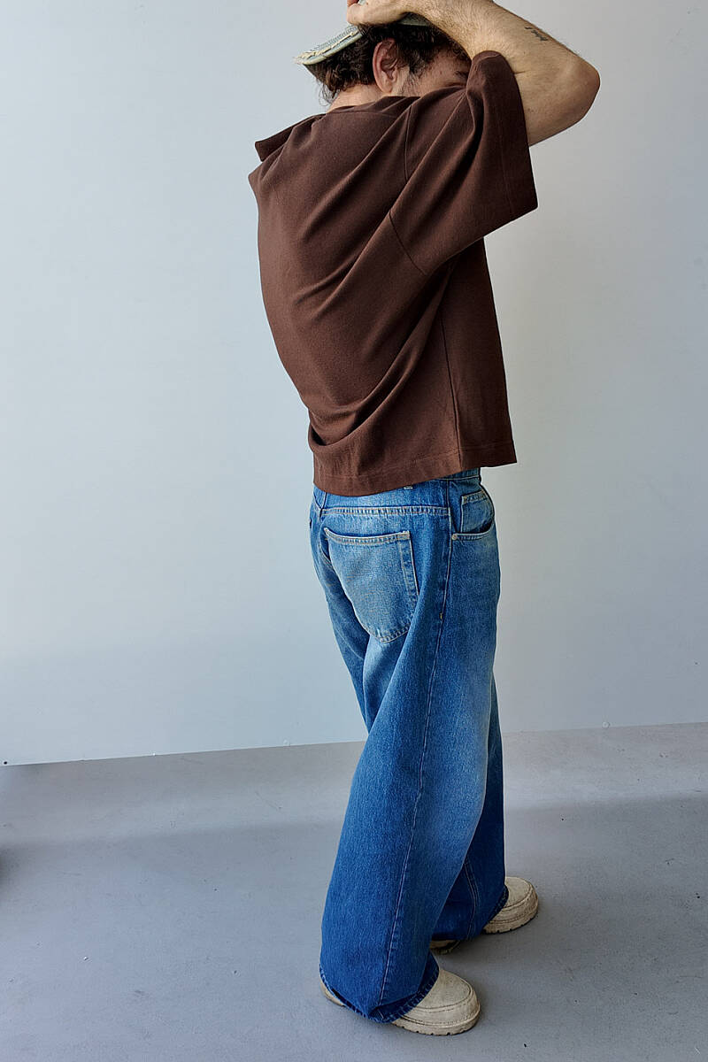 Polo Yaka Boxy Fit Crop Tişört - 7