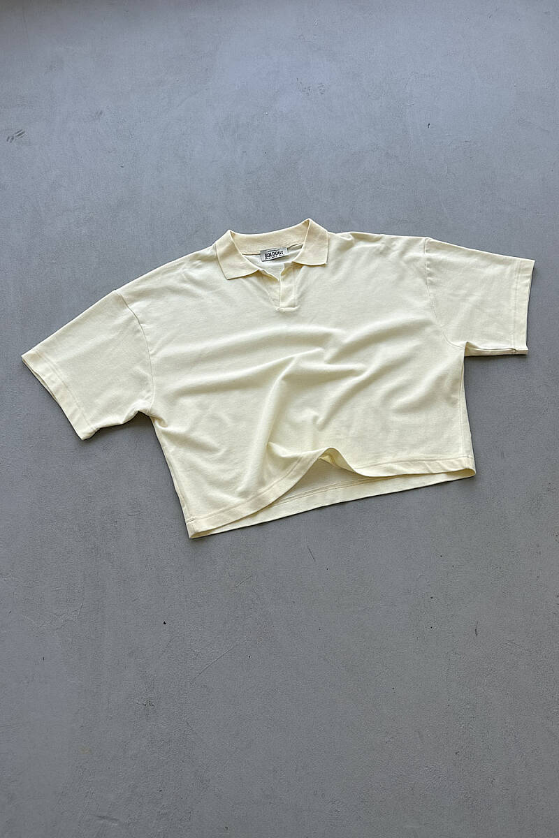 Polo Yaka Boxy Fit Crop Tişört - SOLDOUT (1)