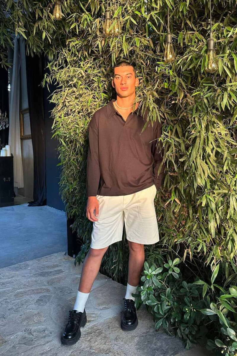 Polo Yaka Siyah Sweatshirt - SOLDOUT