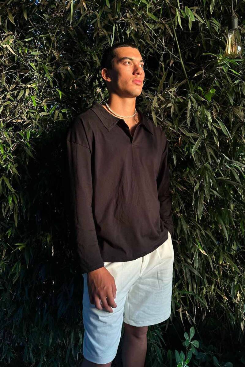 Polo Yaka Siyah Sweatshirt - SOLDOUT (1)