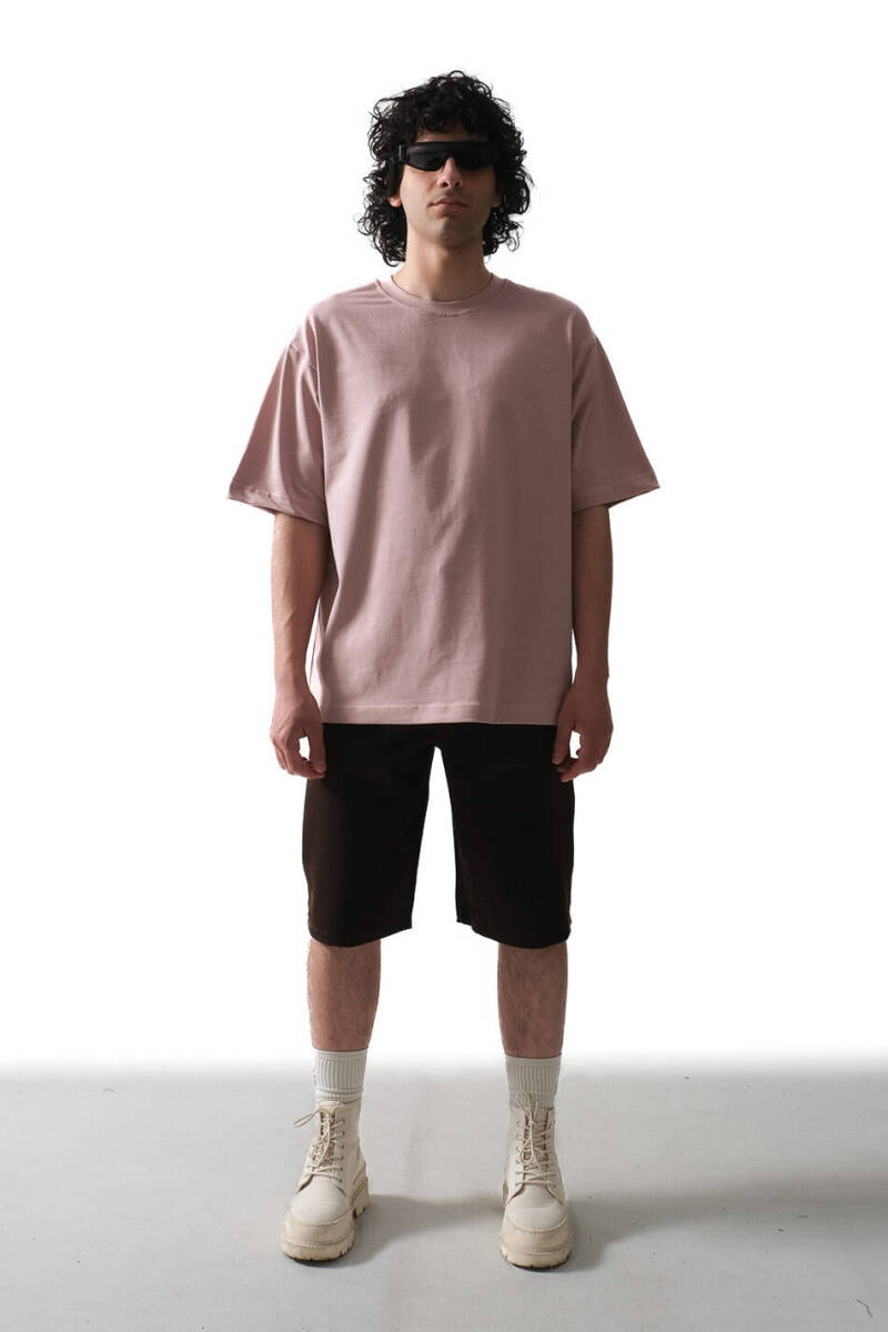 Pudra Basic Oversize Tişört - 5